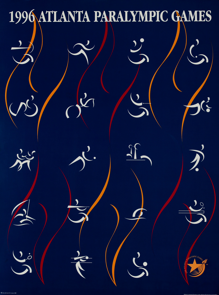1996 Paralympics Original Sports Poster Icons