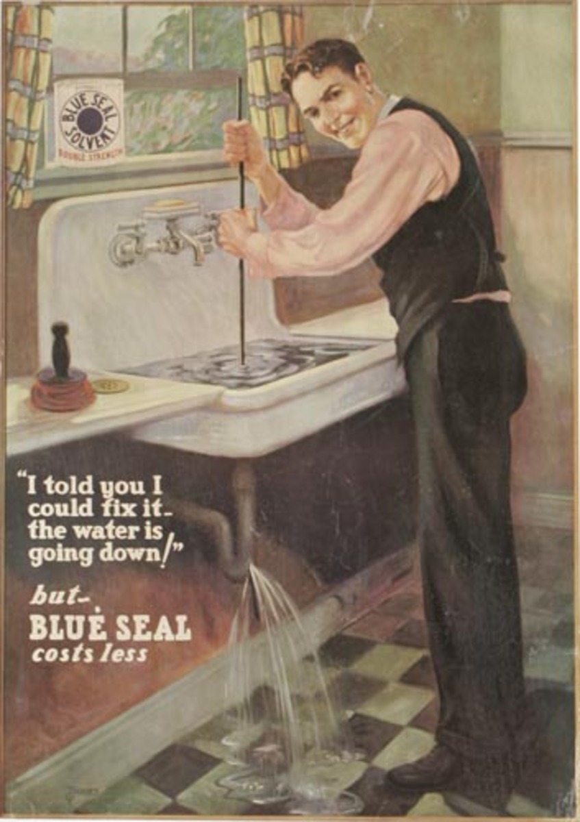 Blue Seal Plumbing Supplies Original American Advertising Poster