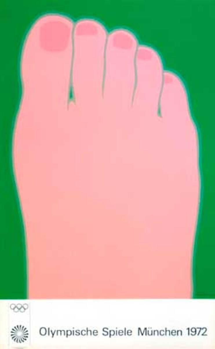 Original 1972 Munich Olympics Art Series Poster Giant Foot