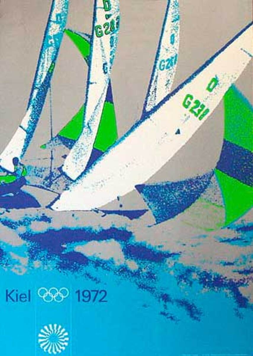 Original 1972 Munich Olympics Sports Series Poster Yachting