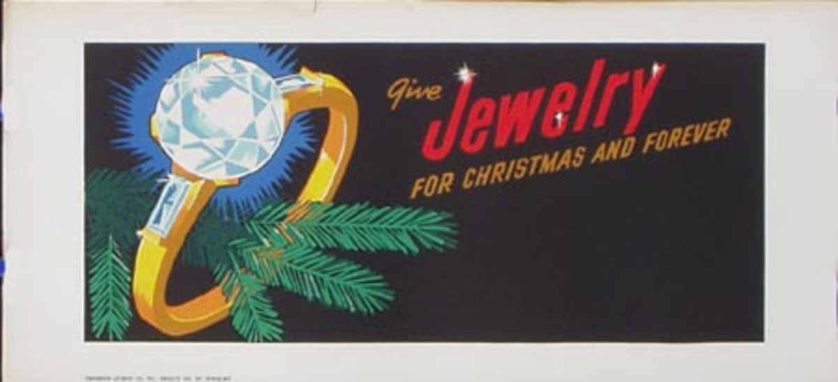 Stock Original Vintage Advertising Poster Jewelry For Xmas and For Ever
