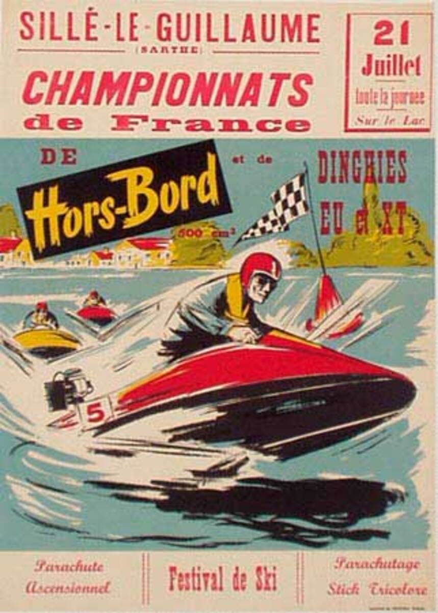 Original Vintage Boat Race Poster July 21