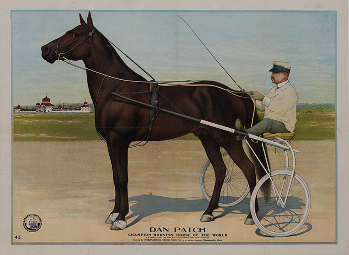 Dan Patch Champion Harness Horse of the World Owned by International Stock Food Company Original American Advertising Poster