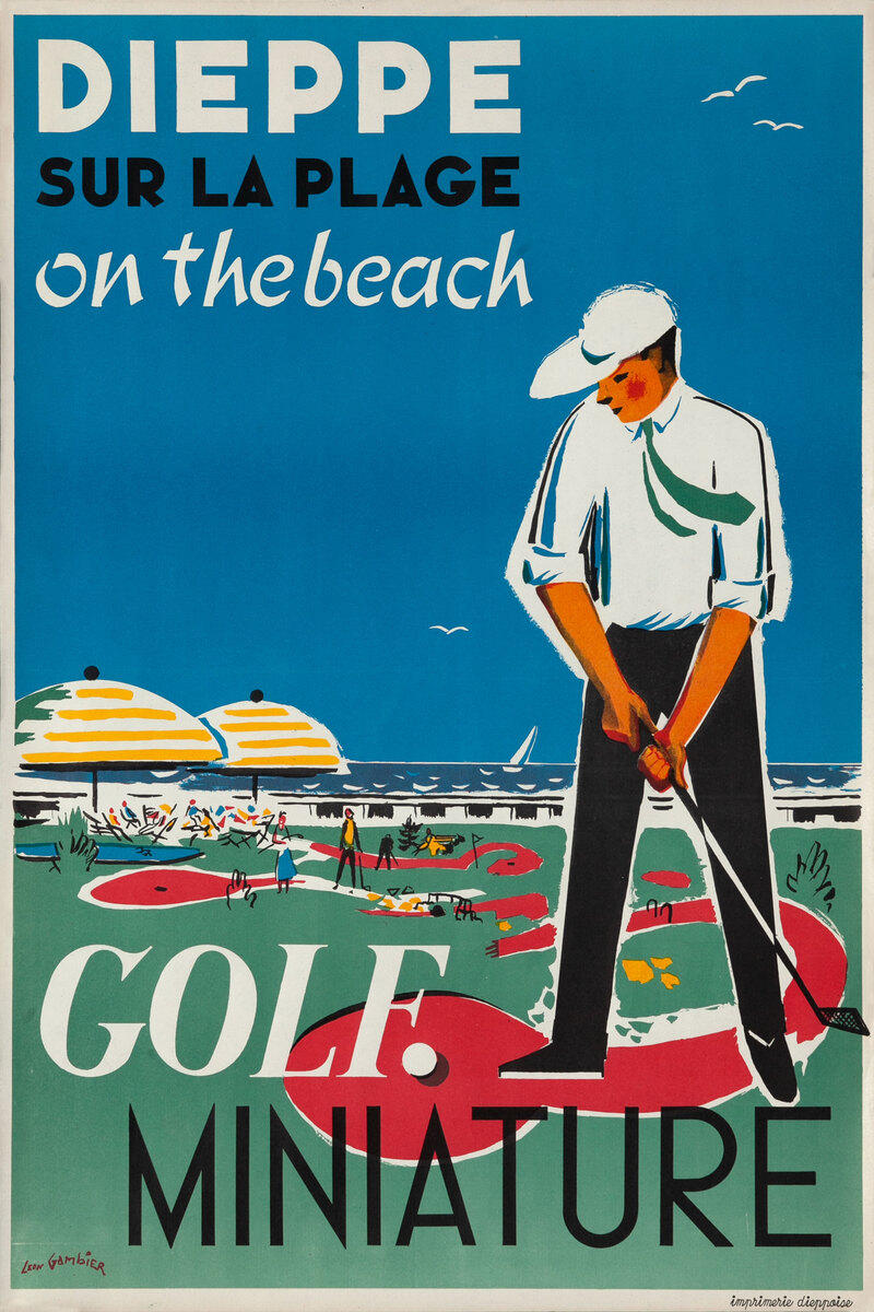 Original Vintage Dieppe Miniature Golf Poster