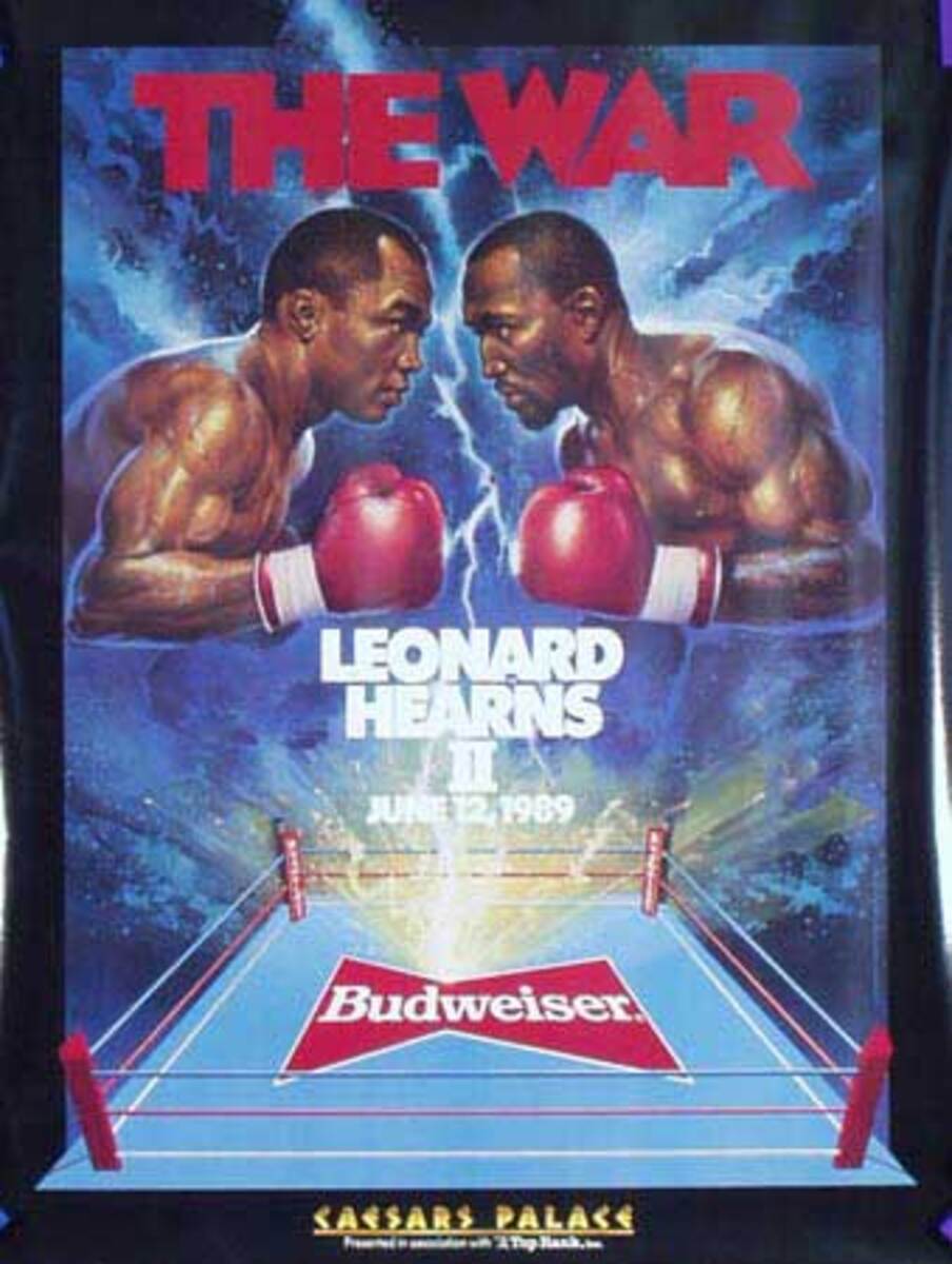 The War Leonard Hearns II Original Vintage Boxing Poster