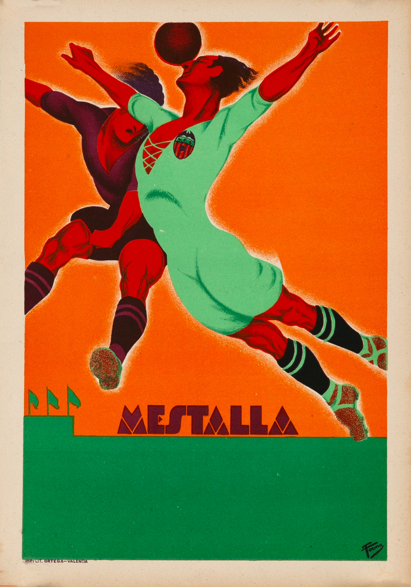 Original Vintage Mestalla Soccer Poster