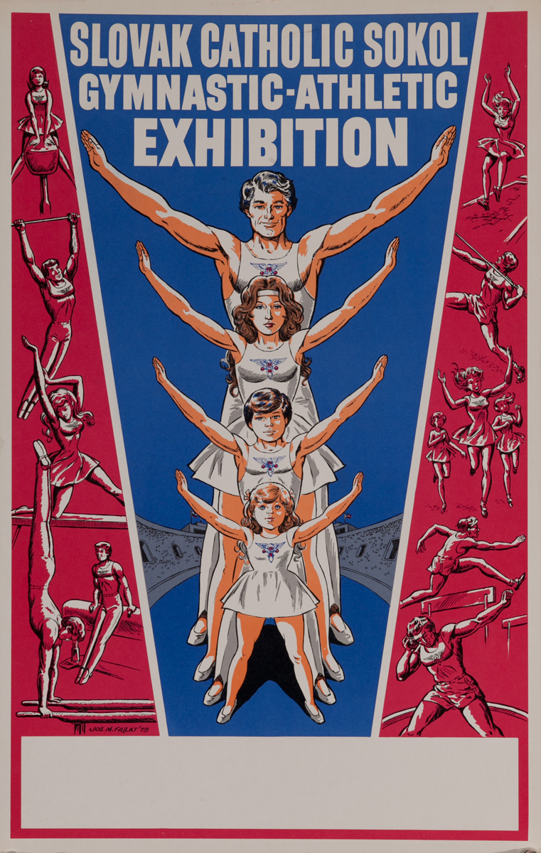 Slovak School Gymnastic Event Original Poster Family
