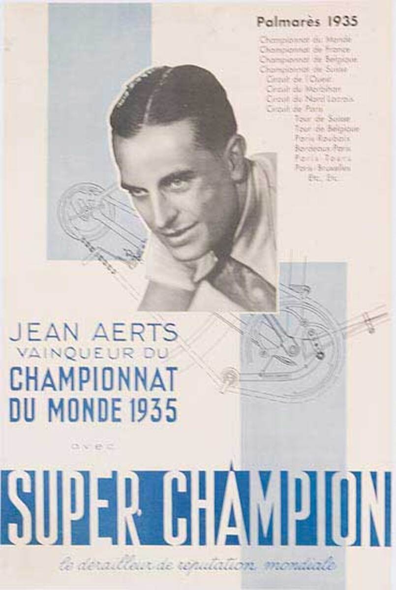 Super Champion Jean Aerts Original Bicycle Racing Poster