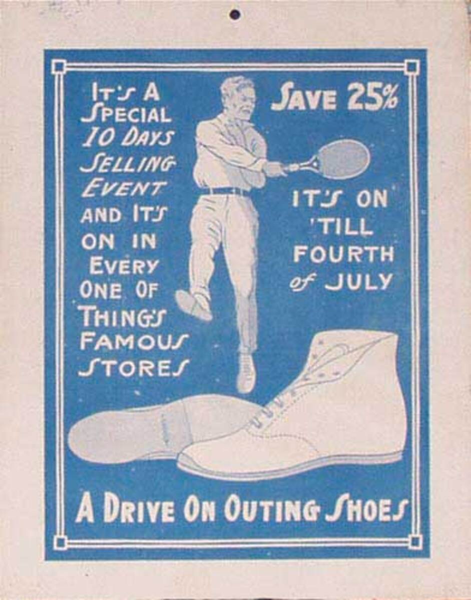 Outing Tennis Shoe Sale Poster
