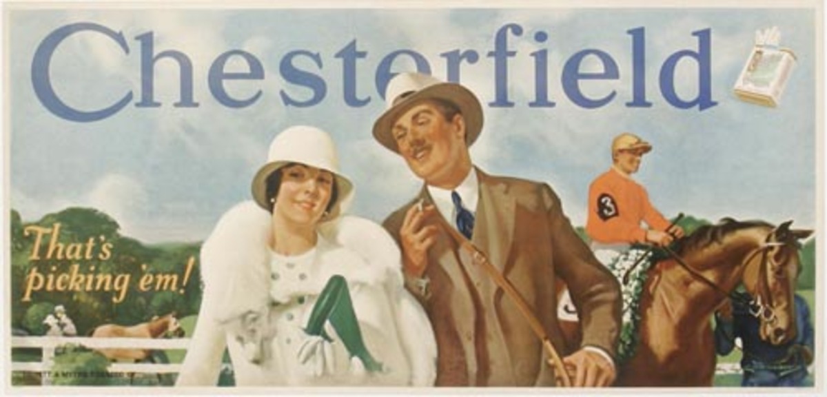 Chesterfield Cigarettes Horse Race Original Advertising Poster