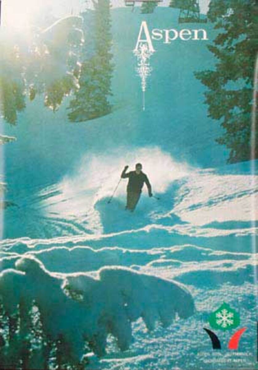 Aspen powder Original Vintage Ski Poster