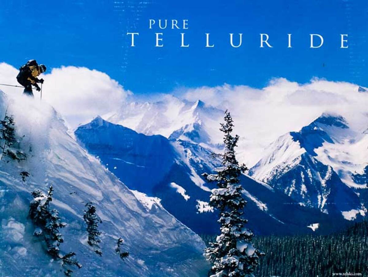Pure Telluride Original Ski Travel Poster