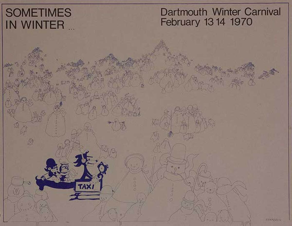 Dartmouth Winter Carnival, Original 1970 Ski Poster