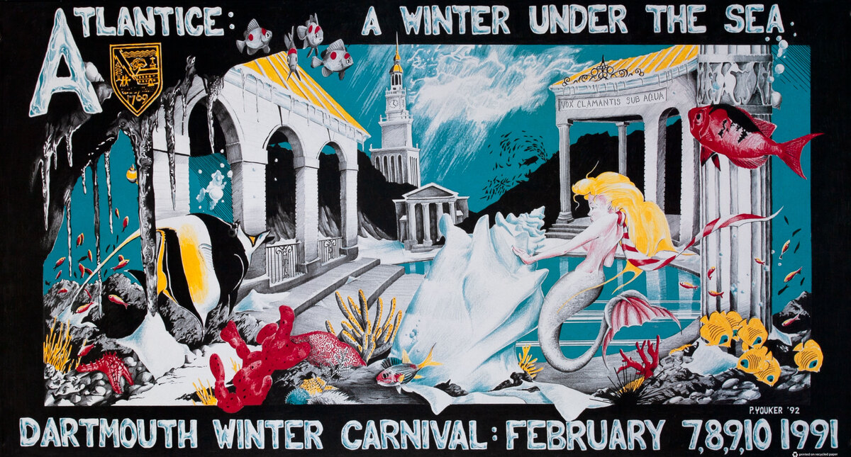 Dartmouth Winter Carnival, Original 1991 Ski Poster