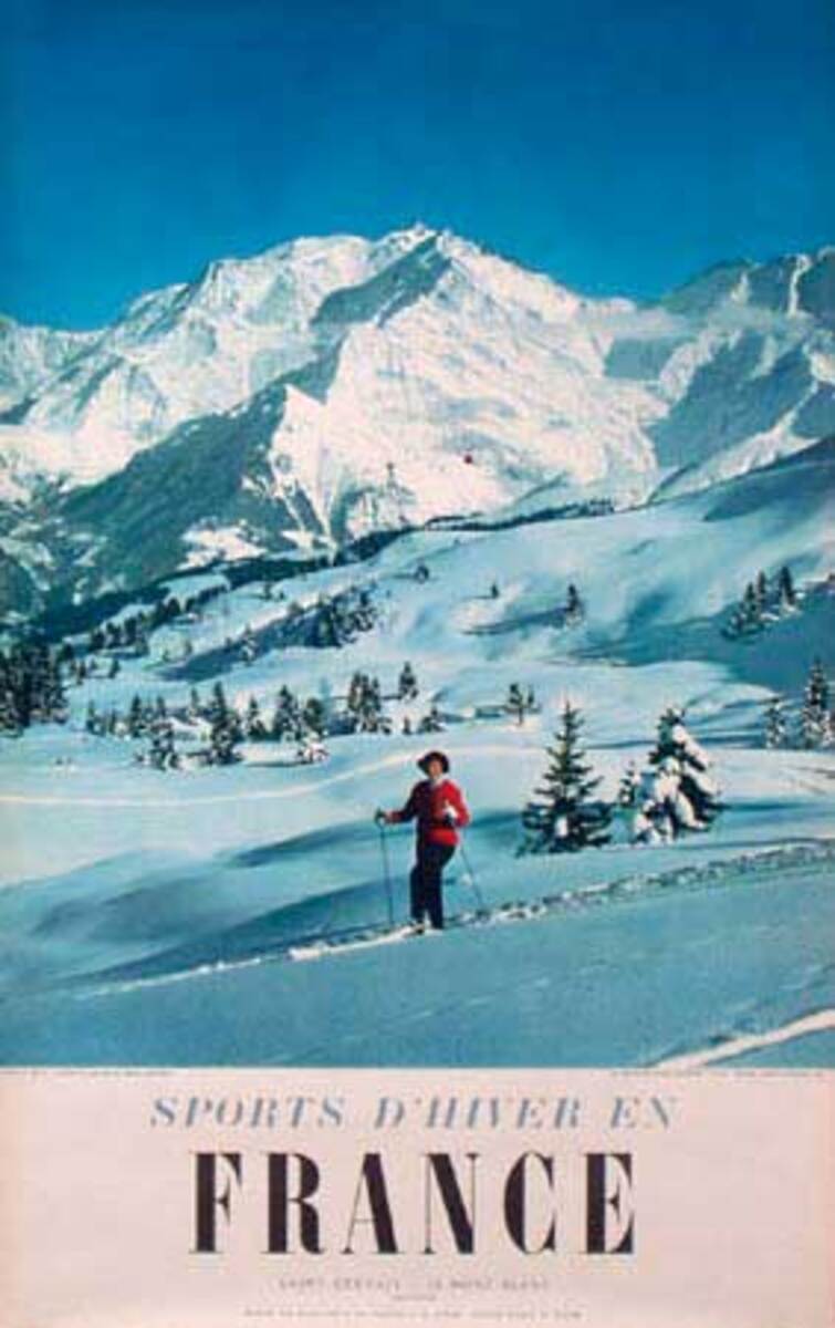 Sports d'Hiver en France Original Ski Poster