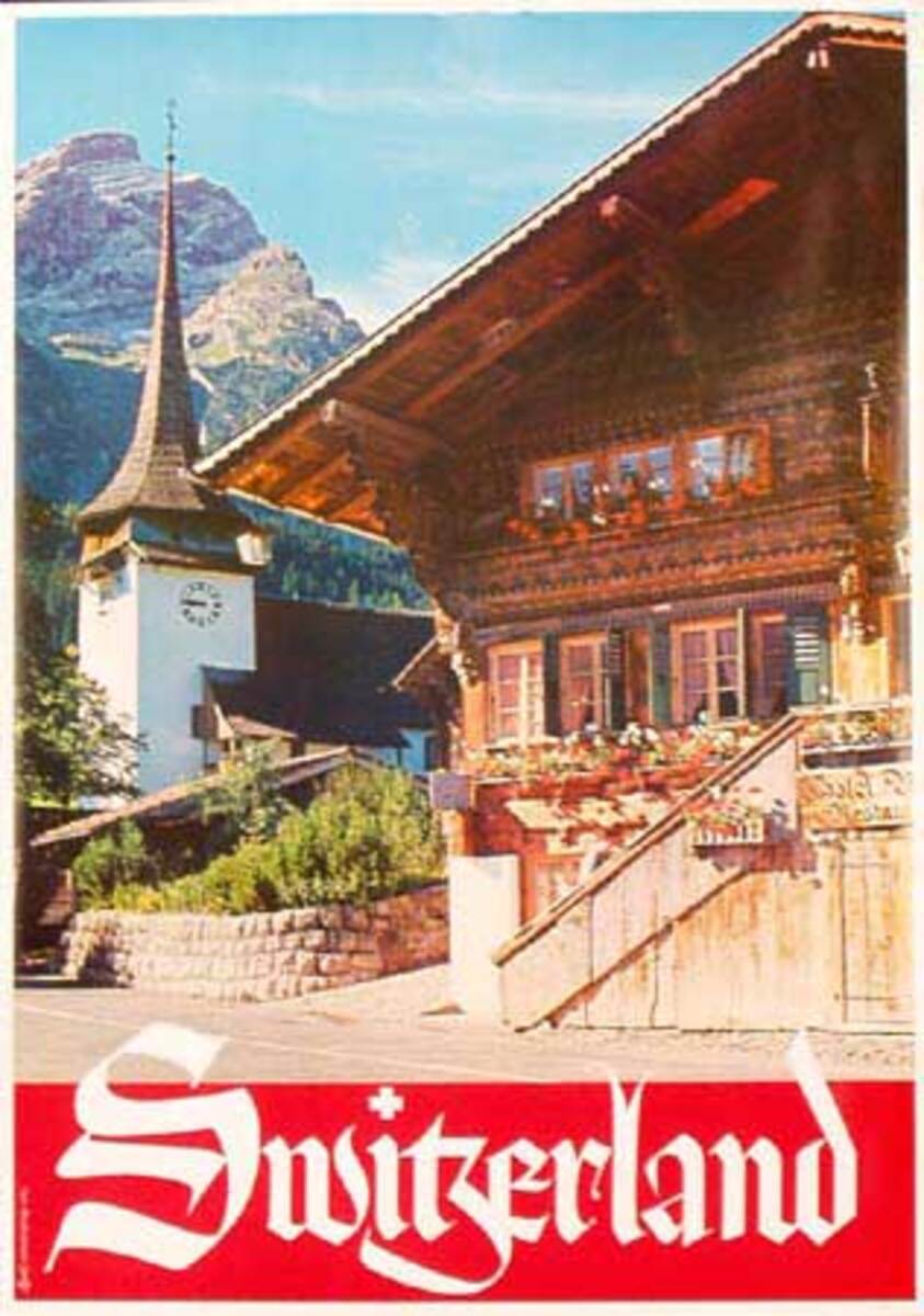Swiss Chalet Original Ski Poster