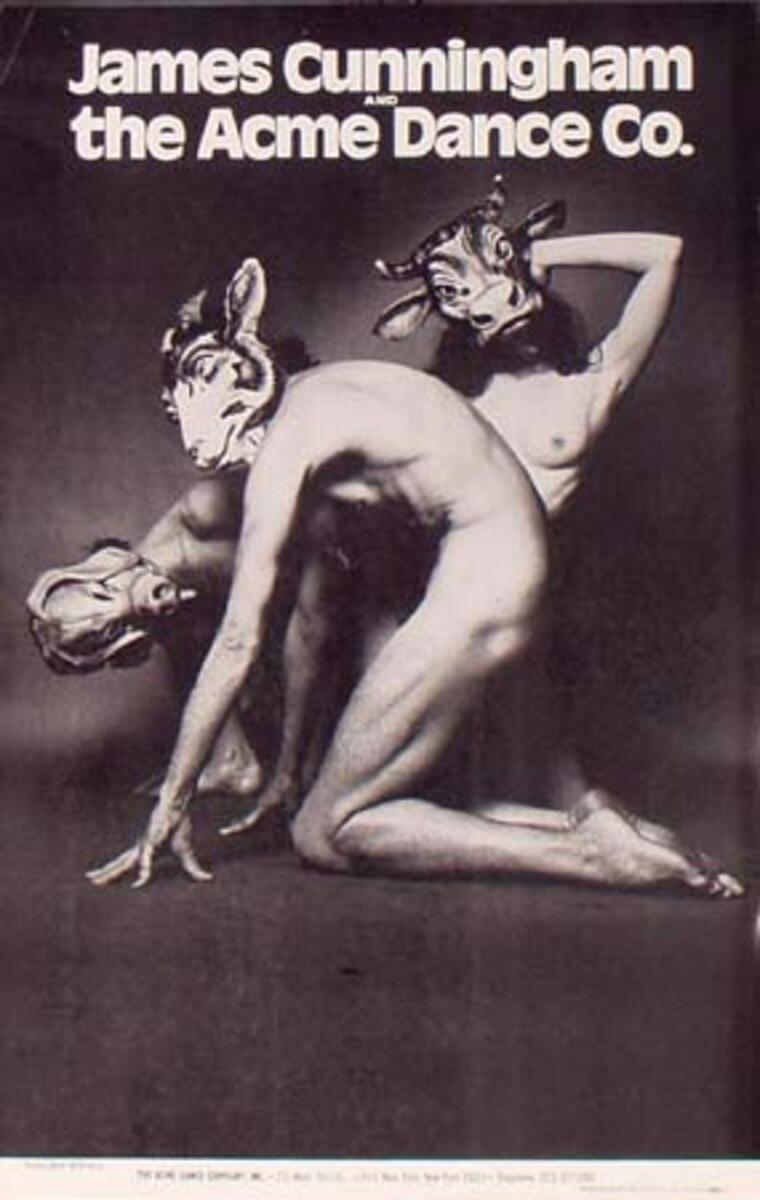 Original Vintage James Cunningham Acme Dance Co. Poster nude