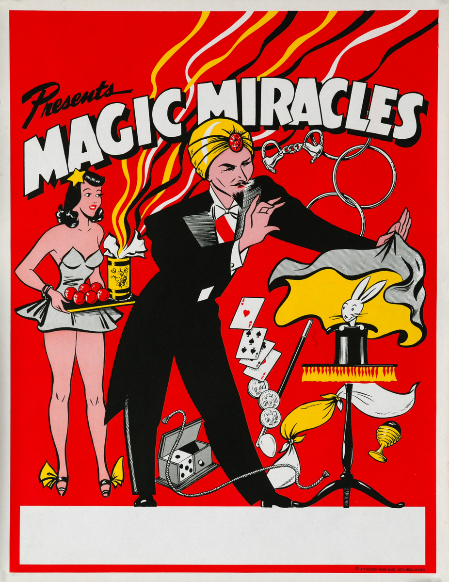Original Vintage Magic Poster Magic Miracles