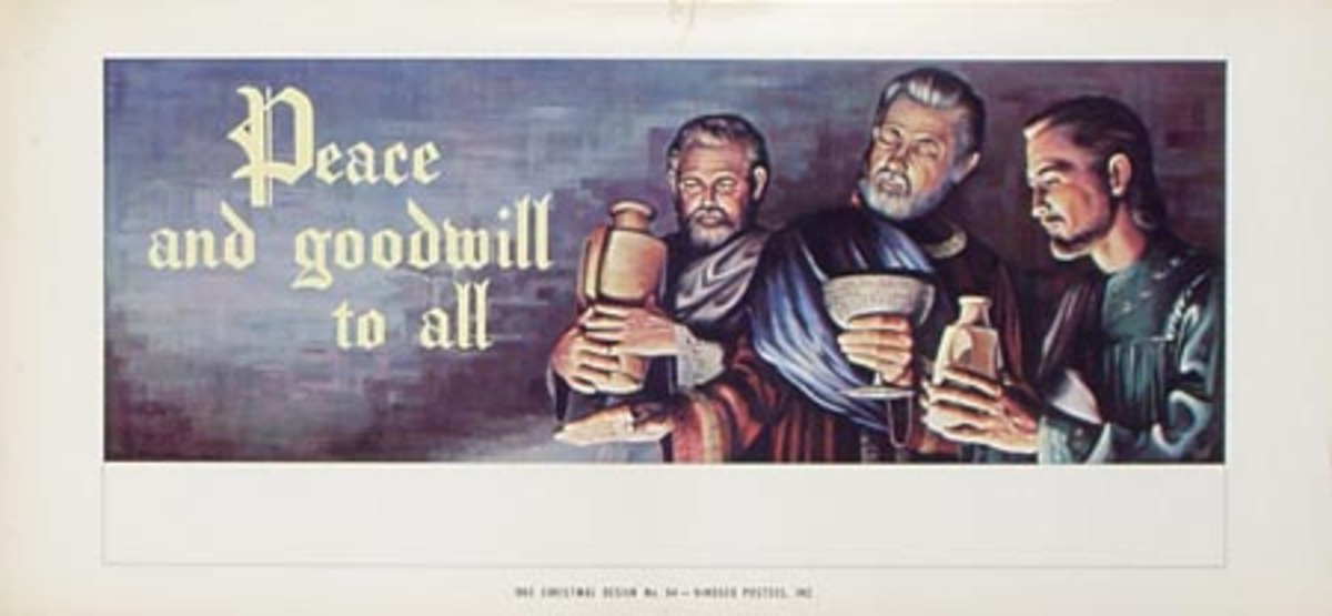 Stock Original Vintage Advertising Poster Peace and Goodwill 