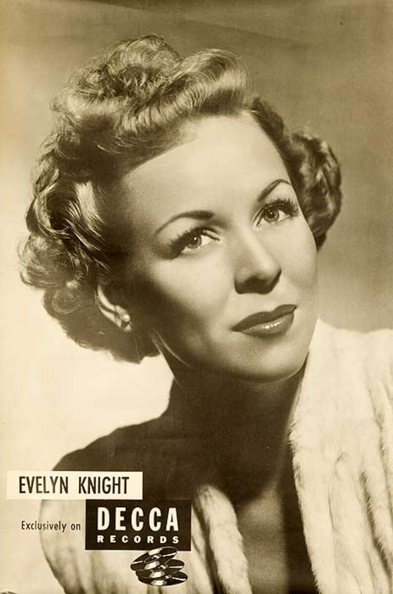 Decca Records Original Adverting Poster Evelyn Knight