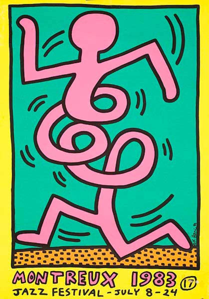 Keith Haring Original 1983 Montreux Jazz Festival Poster