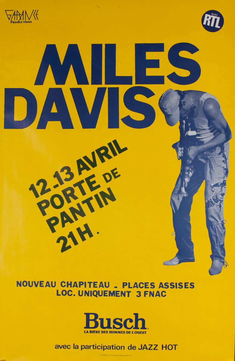Miles Davis Original French Concert Advertising Poster