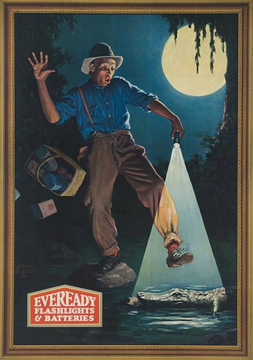 Eveready Flashlight Poster Alligator