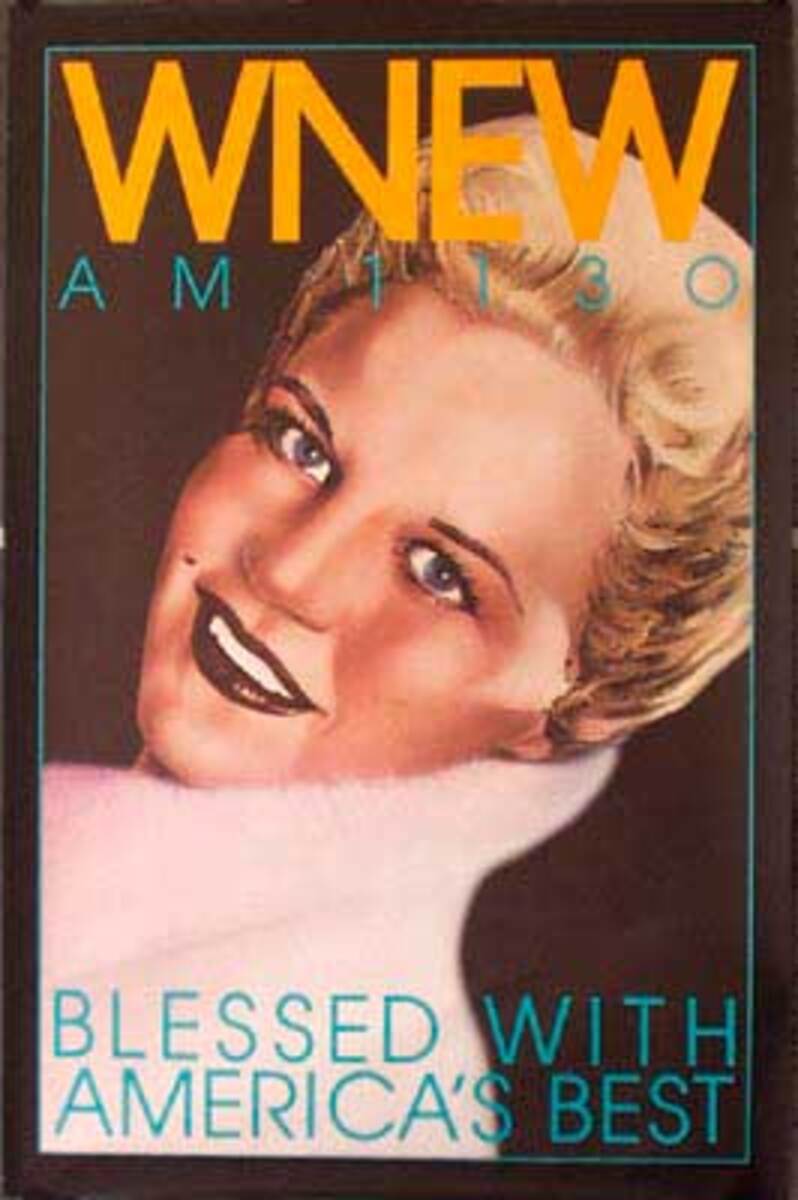 WNEW Peggy Lee Original Advertising Poster