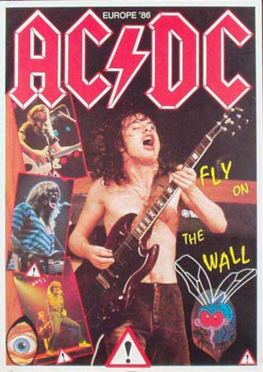 ACDC Original Rock and Roll Poster Fly On The Wall