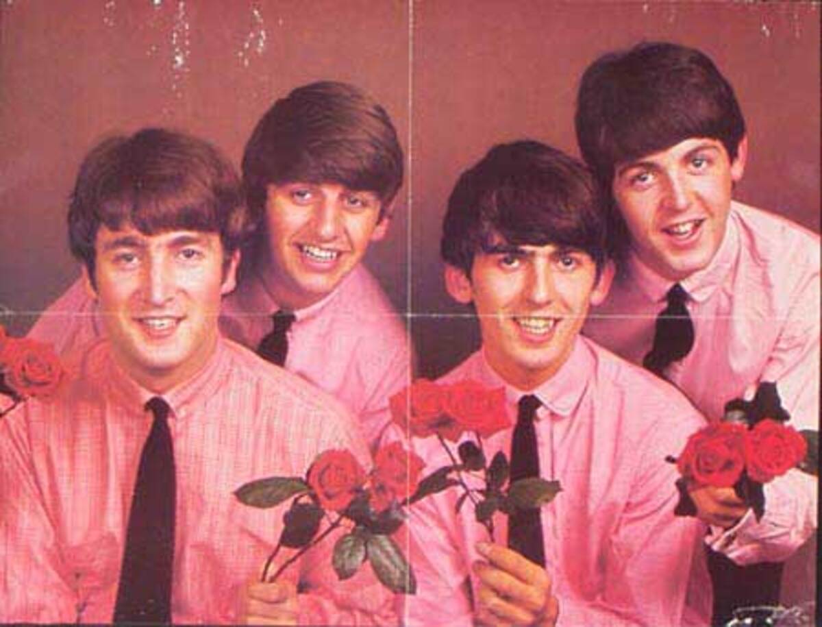 YOUNG Beatles Fab Four Poster roses