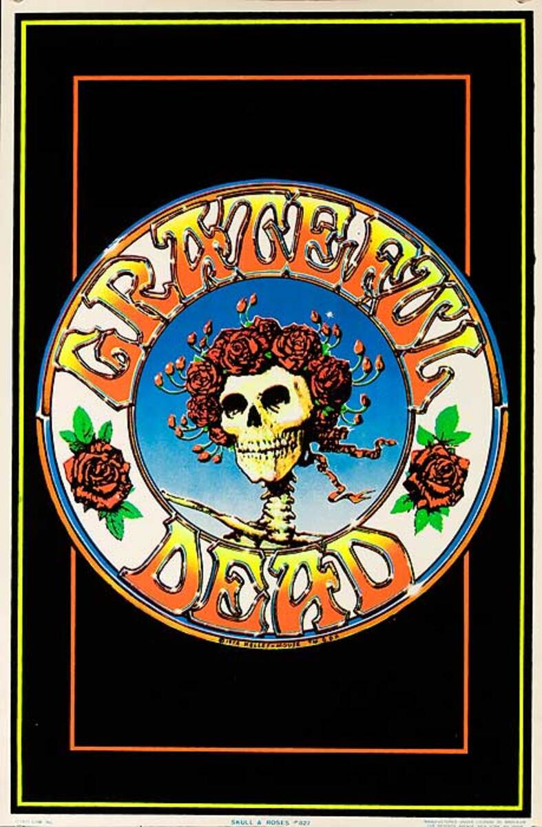 Original Greatful Dead Blacklight Black Velvet Poster