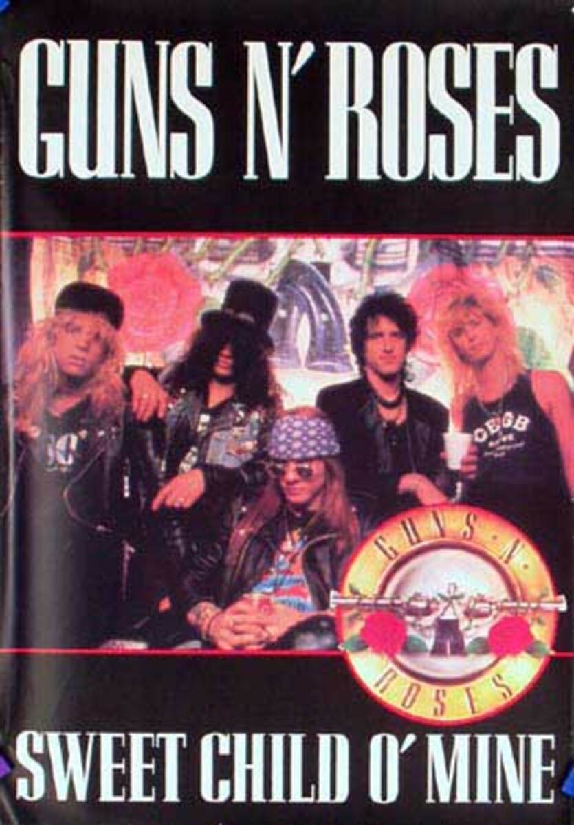 Guns and Roses Original Rock and Roll Poster Sweet Child
