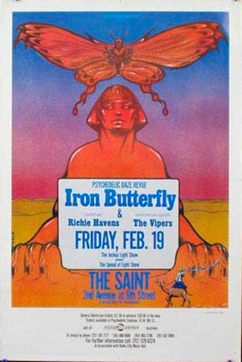 Iron Butterfly Original Rock and Roll Show Poster Feb 19
