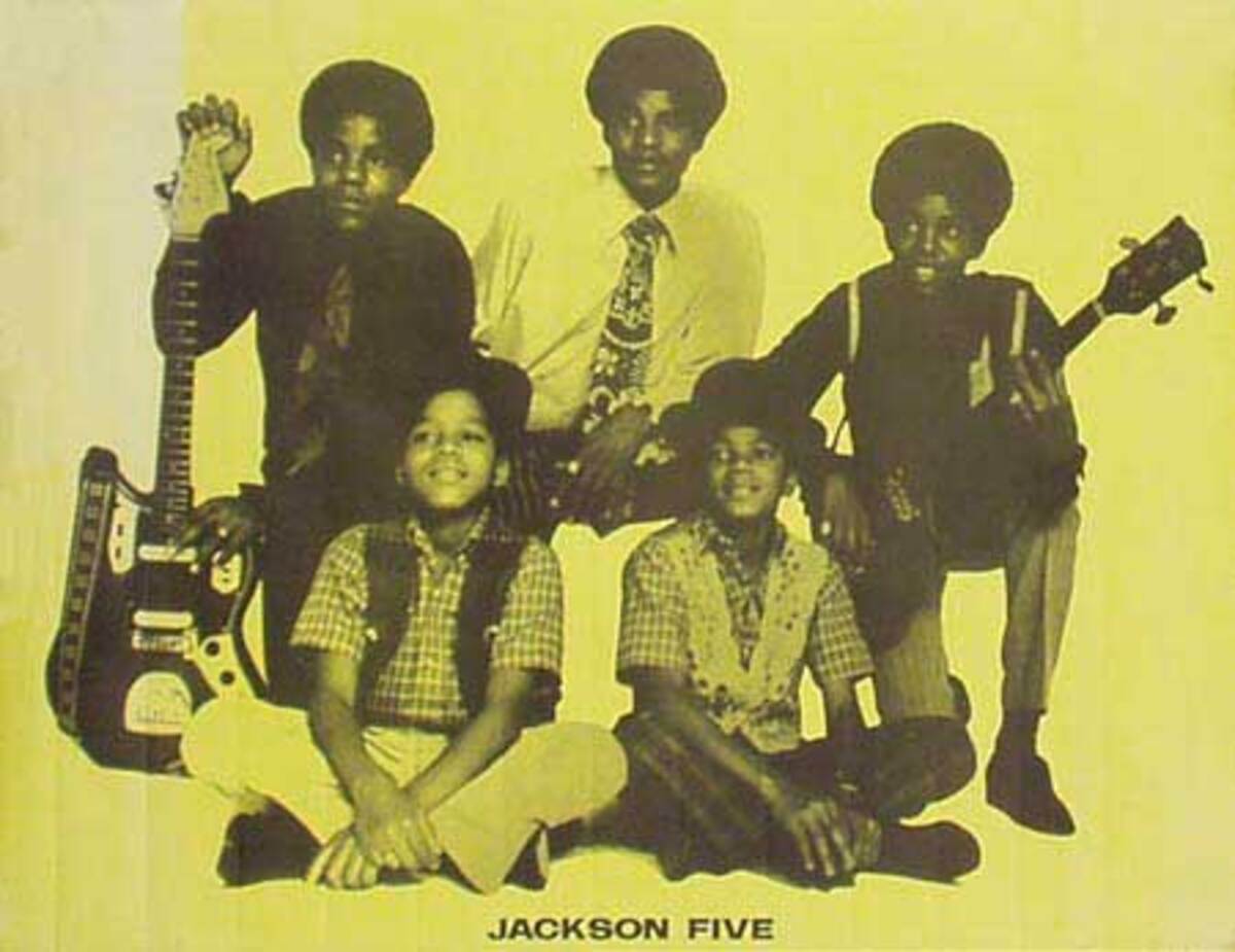 Jackson Five Original Rock and Roll Poster yellow backround