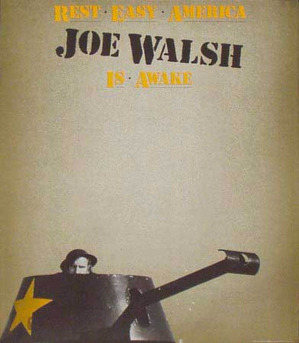 Joe Walsh Original Rock and Roll Poster Rest East America Is Awake