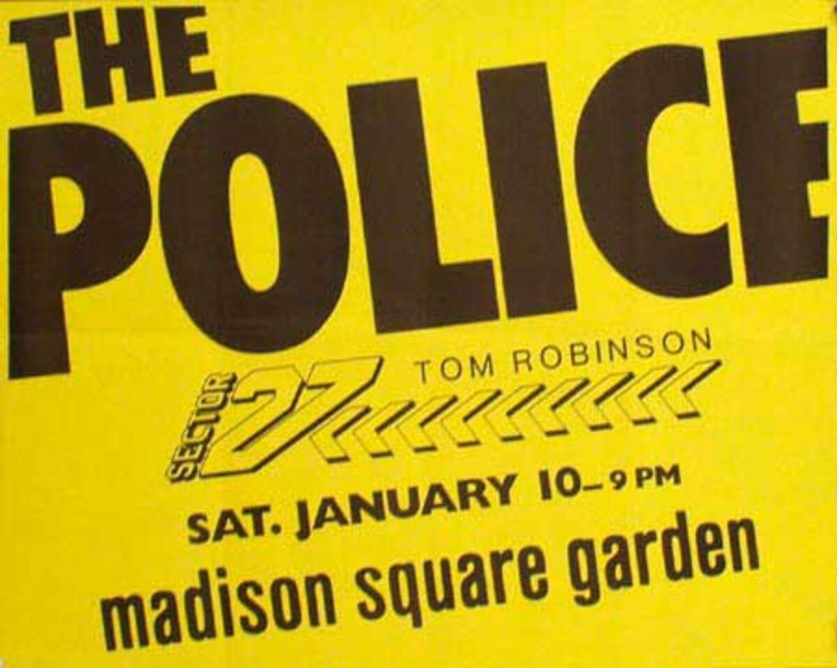 The Police Original Rock and Roll Concert Poster Madison Square Garden