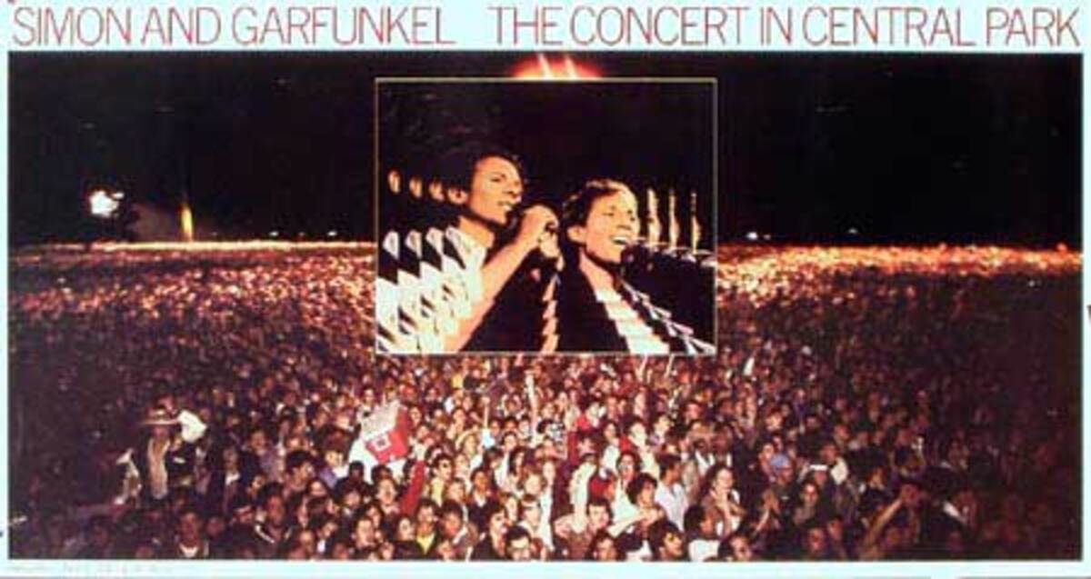 Simon And Garfunkle Original Rock and Roll Concert Poster The Concert in Central Park