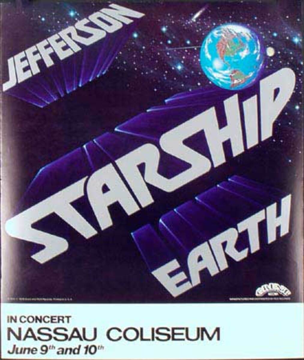 Jefferson Starship Original Rock and Roll Concert Poster Nassau Coliseum Jan 9-10