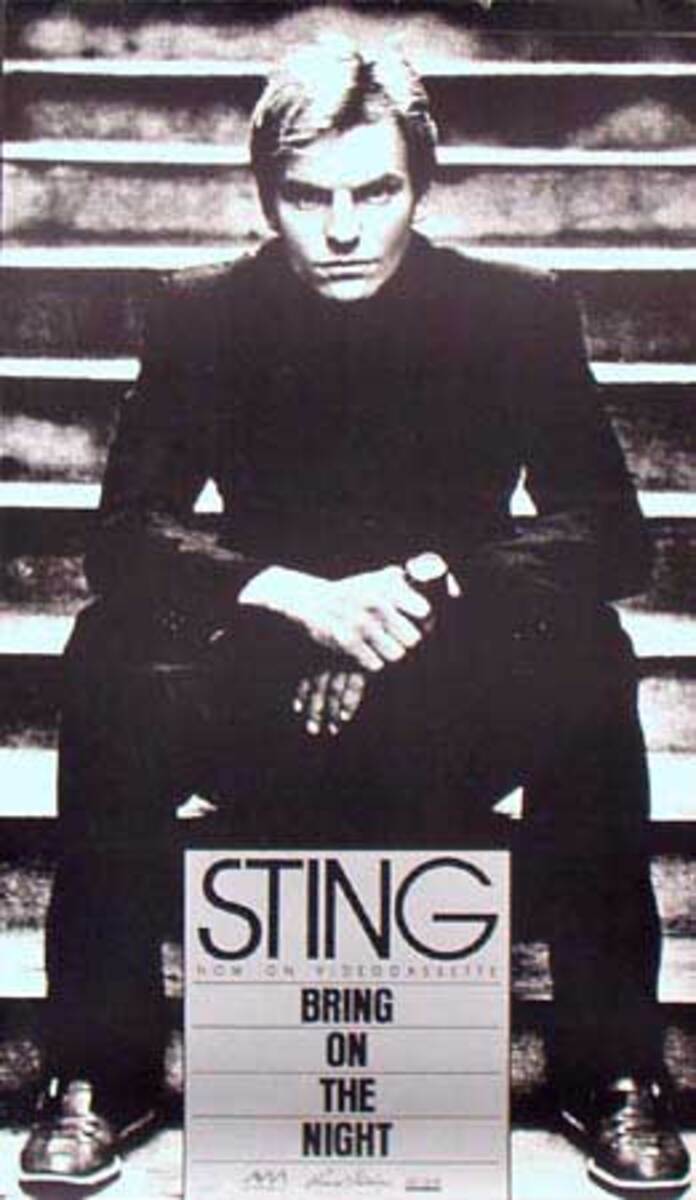 Sting Original Rock and Roll Poster Bring On The Night Now on Videocassette