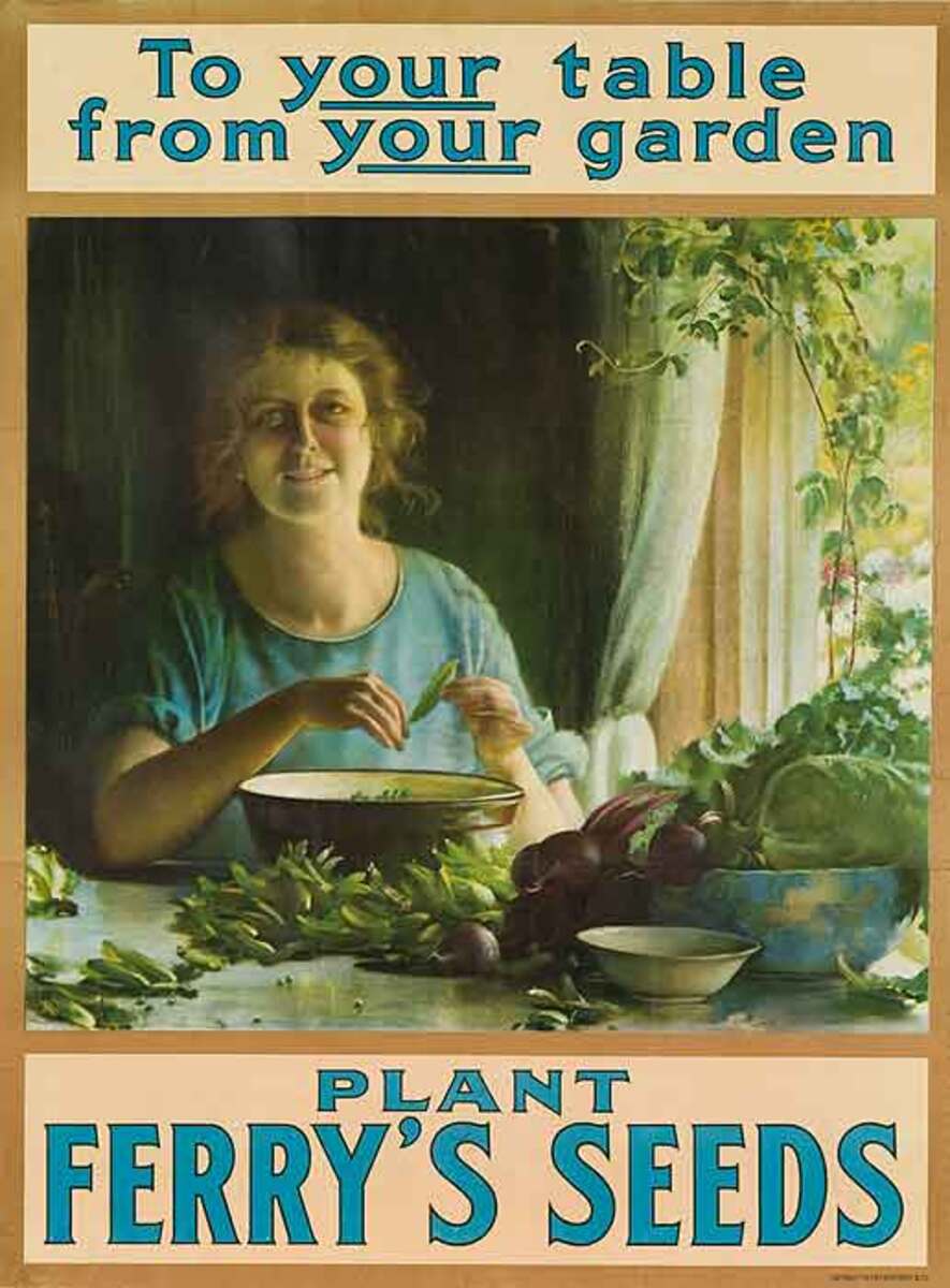 To Your Table From Your Garden Plant Ferry's Seeds Original America Advertising Poster