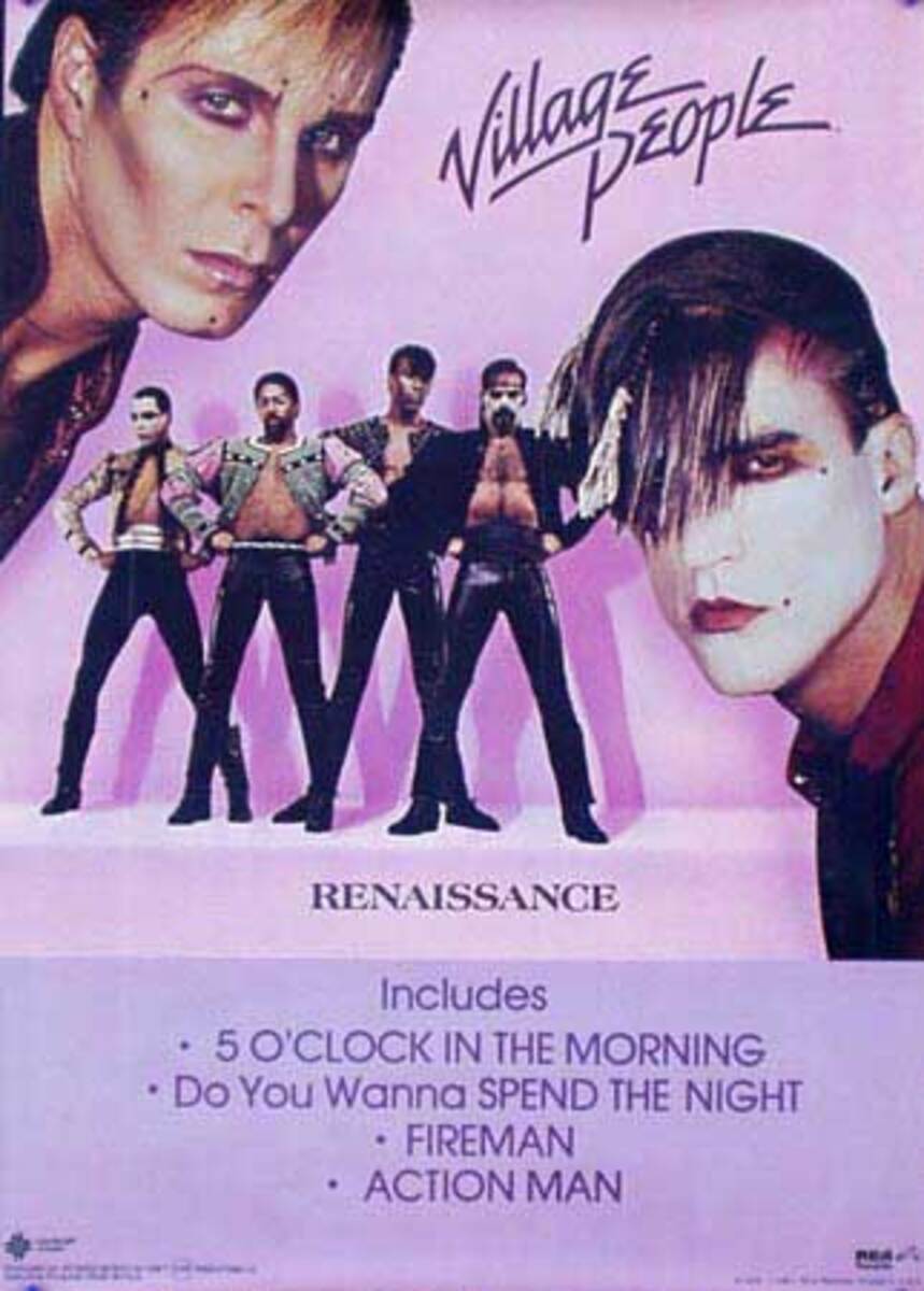 Village People Renaissance Original Rock and Roll Disco Poster