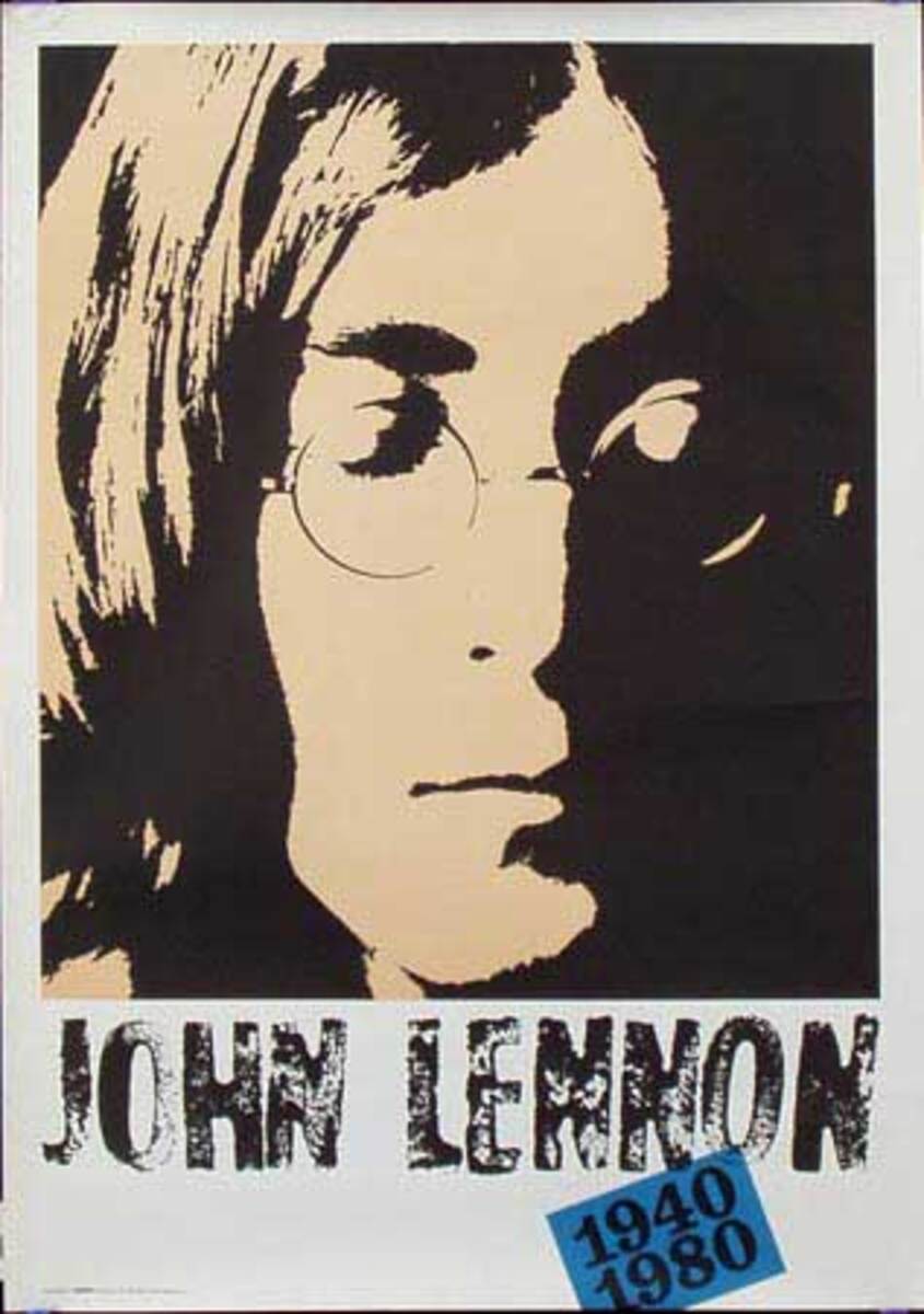 John Lennon Tribute 1940-1980 Original Vintage Polish  Poster