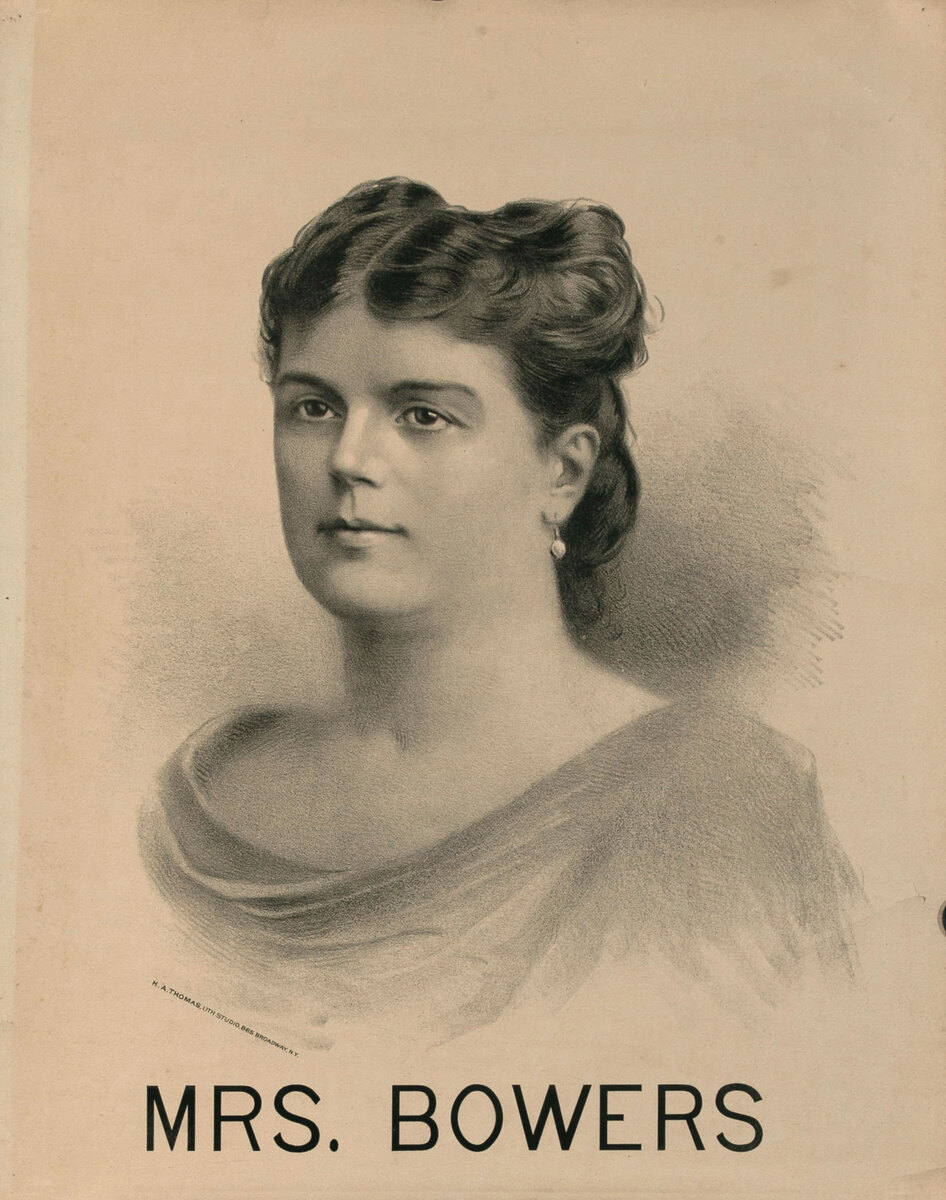 Original 19th Century Theatre Poster Mrs. Bowers