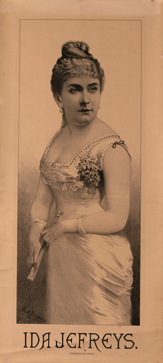 Original 19th Century Theatre Poster Ida Jefreys