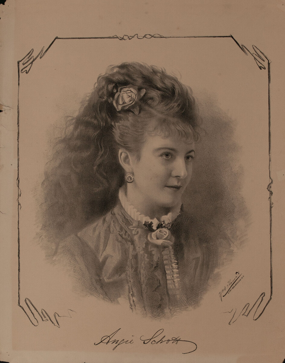 Original 19th Century Theatre Poster Angia Schott