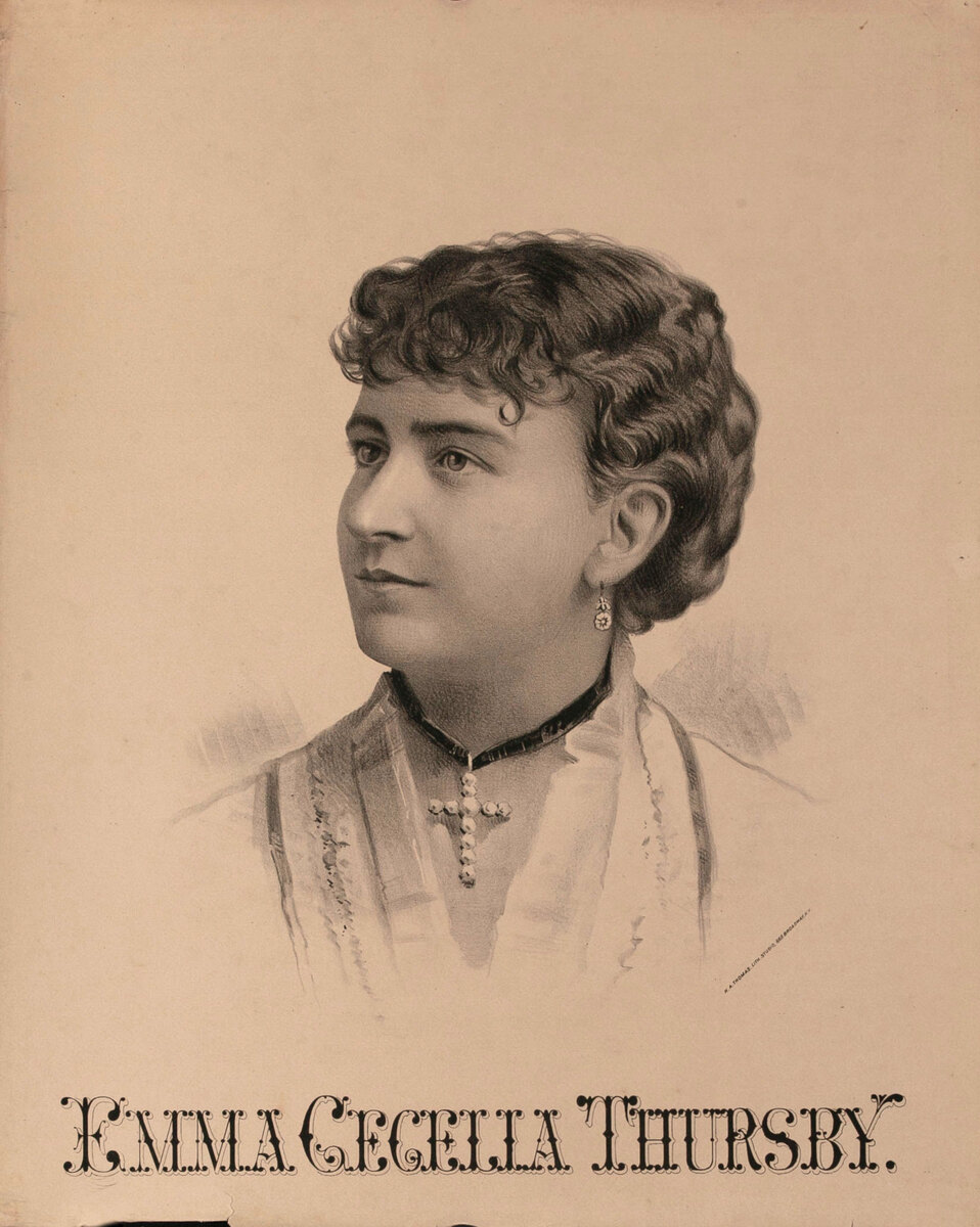 Original 19th Century Theatre Poster Emma Cecelia Thursby