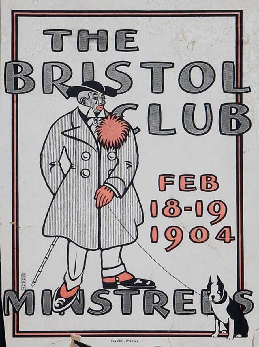The Bristol Club 1904 Minstrels Original American Theater Poster