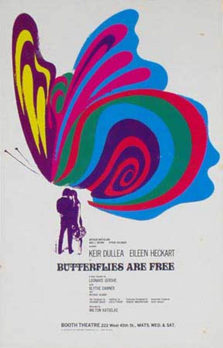 Butterflies are Free at the Booth Theatre, Original Theatre Poster