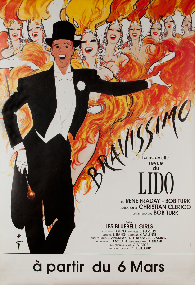 French Lido Bravissimo Original Vintage Theatre Poster
