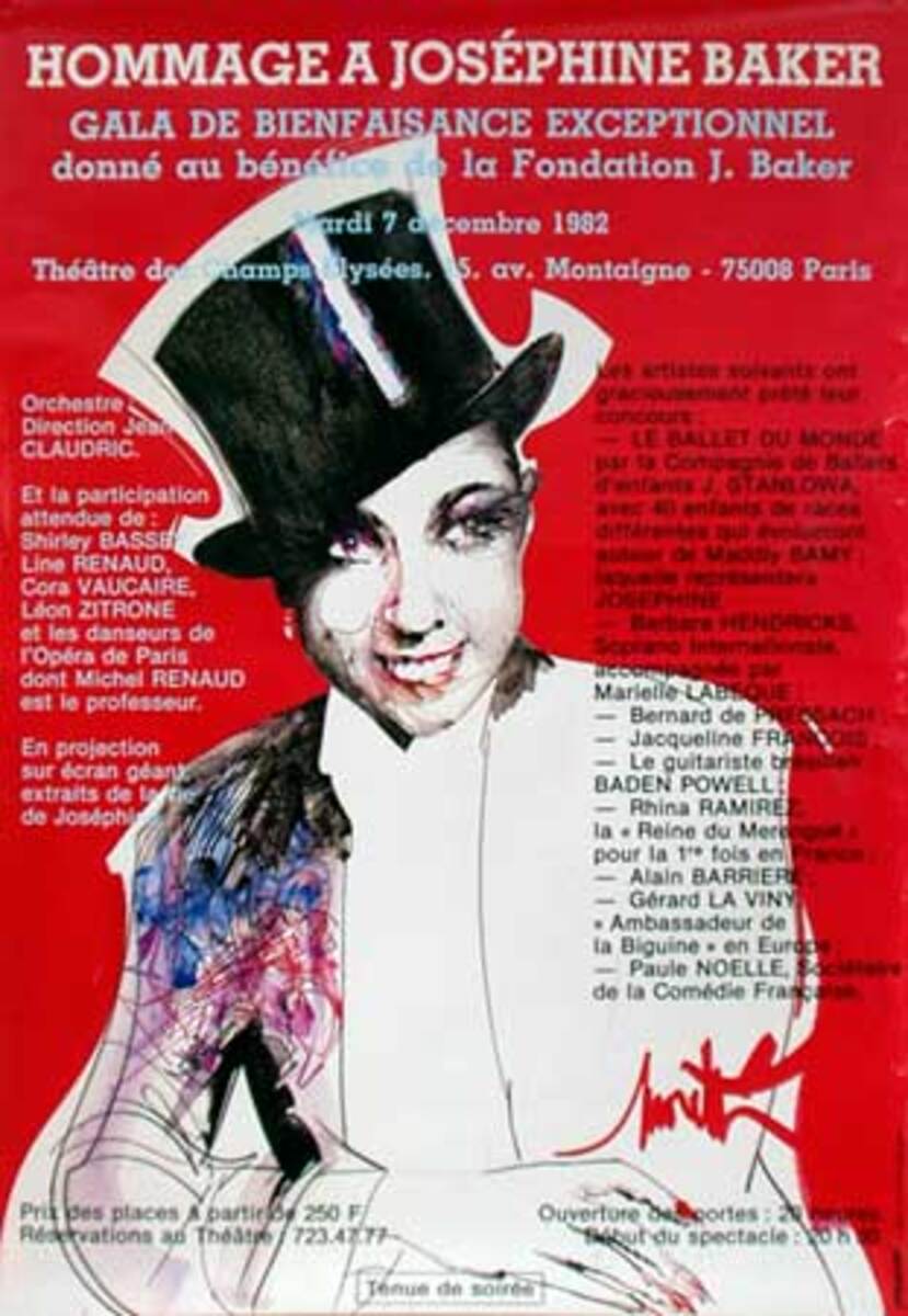 Josephine Baker Hommage Original Fundraiser Poster